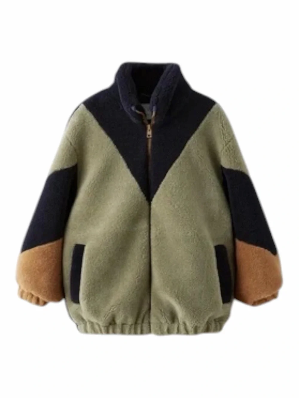 NWT! Zara Colorblock Full Zip Fleece Jacket. Size Women’s Small/Kids Age 13/14.